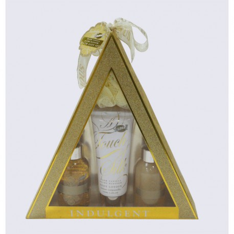 Coffret de Bain - INDULGE ME GOLD - 4 Pièces - Vanille et Tilleul