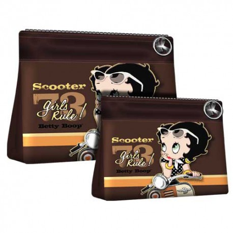 Betty Boop - Scooter - 2 Trousses de Toilette