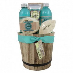 Pot de Bain en Bois ECOBALANCE - 6 Pièces - Fleurs de Pivoine et Patchouli