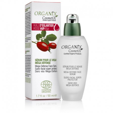 Sérum Pour le Visage Méga Défense 100% BIO à l'Huile d'églantier Certifié ECOCERT - 50ml