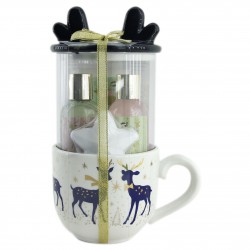 Coffret cadeau de bain - mug de Noël avec couvercle - Verveine