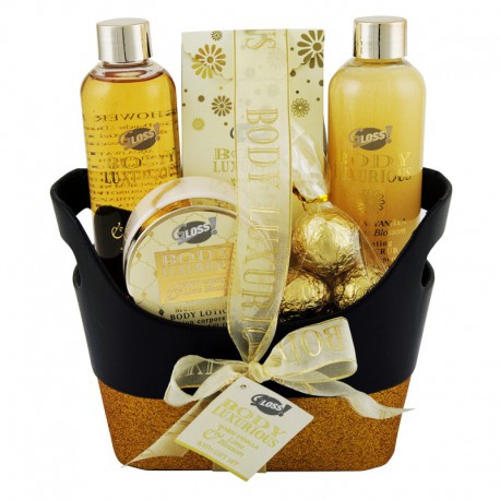Corbeille de Bain - Body Luxurious Gold - Vanille & Tilleul - 6 Pcs