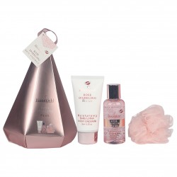Coffret cadeau beauté de bain format voyage à la Rose