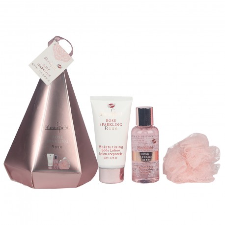 Coffret cadeau beauté de bain format voyage à la Rose