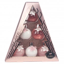 Coffret de bain bien-être boules de douche à la rose