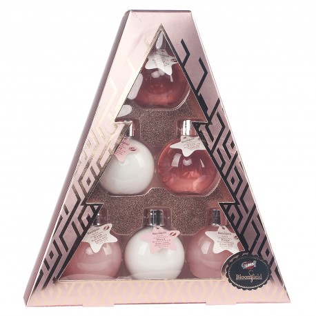 Coffret de bain bien-être boules de douche à la rose