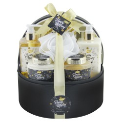 Coffret de bain avec sa boîte à bijoux et fleur de massage - Vanille