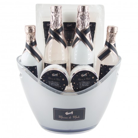 Coffret de bain & soins Premium - Seau à Champagne -   Lys et Freesia