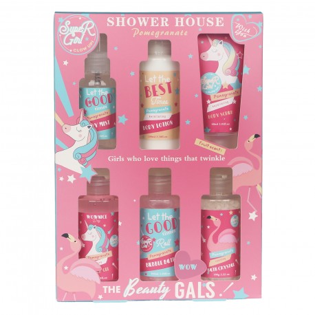 Coffret de bain et bien-être fantaisie pink à la grenade