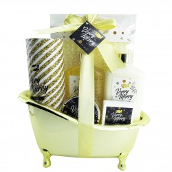 Coffret beauté - Baignoire de bain dorée à la Vanille