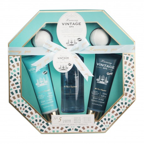 Coffret de bain avec des boules effervescentes- Aloé Vera et Menthe Poivrée