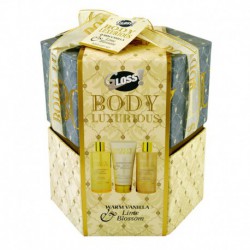 Coffret de Bain Hexagone - Body Luxurious - Vanille & Tilleul - 4 Pcs