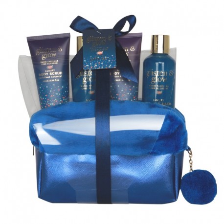Glisten & Glow Blue - Trousse de Bain Pompom