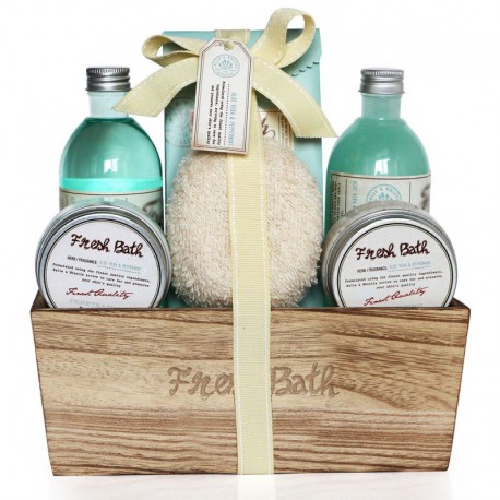 Corbeille de Bain - Fresh - Aloe Vera & Menthe Poivrée - 6 Pcs