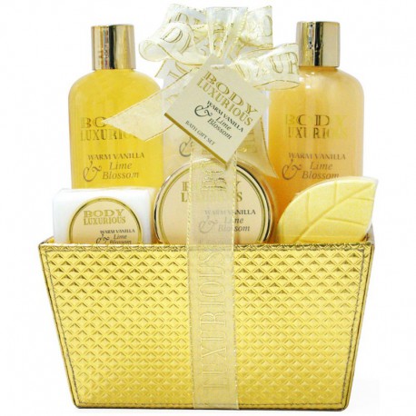 Corbeille de Bain - Body Luxurious - Vanille & Tilleul - 6 Pcs