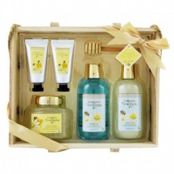 Gloss! Plateau de Bain en Bois Floral Garden - Amande au Miel - 6pcs