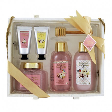 Gloss! Plateau de Bain en Bois Floral Garden - Fleur de Pivoine et Patchouli - 6pcs