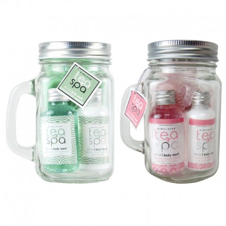 Coffret de bain format mug en verre parfum et couleur aléatoire - 3pcs