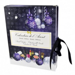 Calendrier de l'Avent spécial beauté - Coffret cadeau de Noël - Bleu/Neige - 24pcs