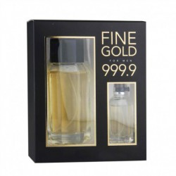 Coffret Cadeau Homme Eau de Toilette 100ml et 15ml Fine Gold Men  - Real Time