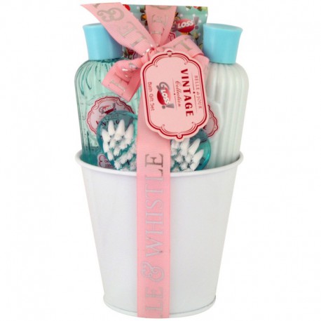 Pot de Bain - Vintage Blue - Rose & Vanille - 4 Pcs