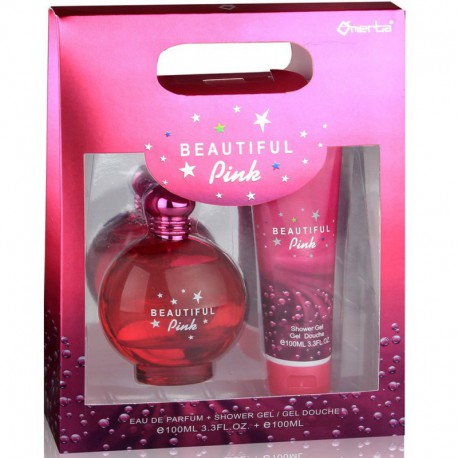 Coffret cadeau - Eau de Parfum Femme 100ml et gel douche Beautiful Pink