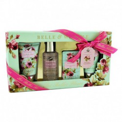 Coffret de Bain - Les Belles Fleurs - Rose - 4 Pcs