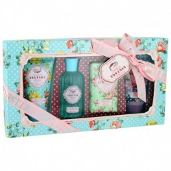 Coffret de Bain - Vintage - Rose & Vanille, Pivoine & Violette - 4 Pcs